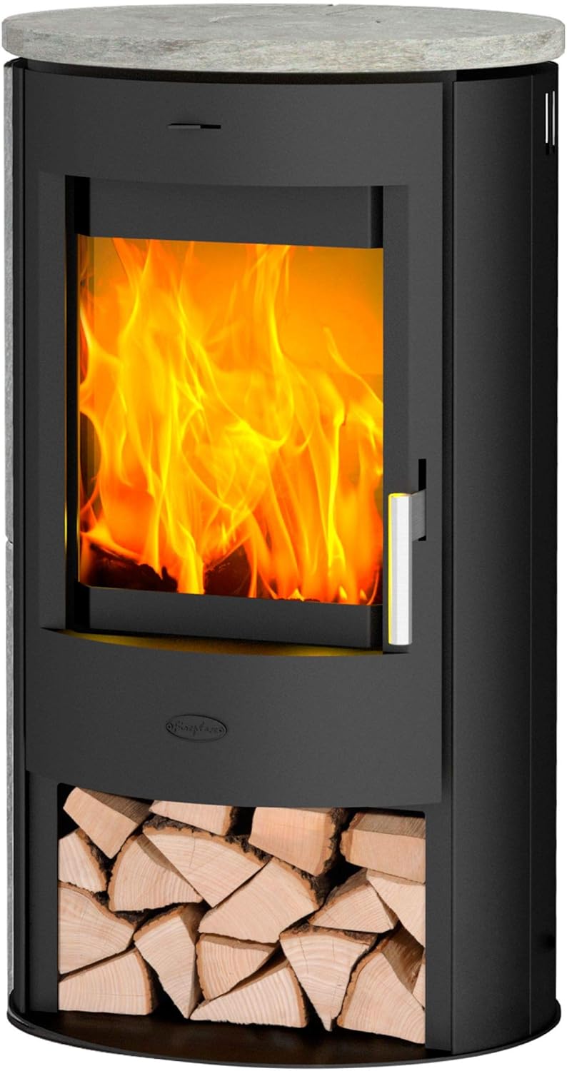 Fireplace K6780 Zaria Kaminofen Stahl schwarz | Topplatte Speckstein/A+
