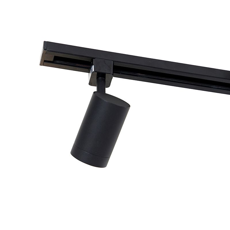 Modern railsysteem met 3 spots en 3 hanglampen zwart 1-fase - Iconic Cavalux Jeana