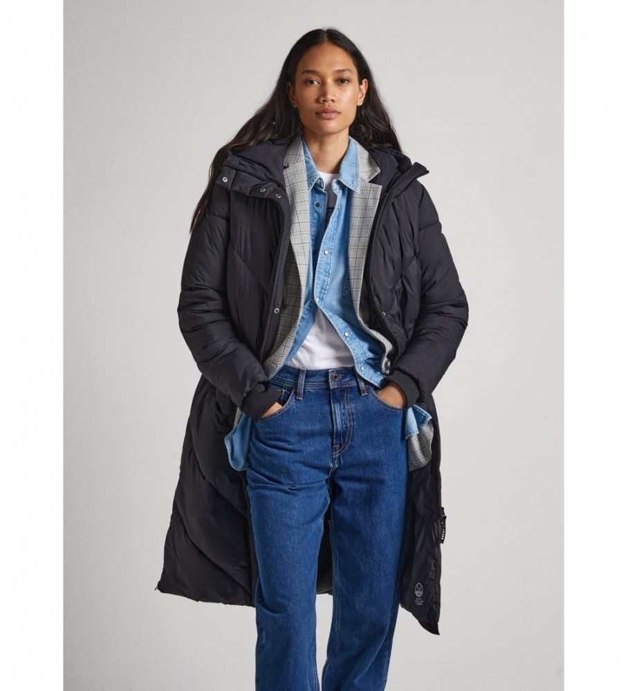Jaqueta acolchoada de plumas Pepe Jeans Mia, preta