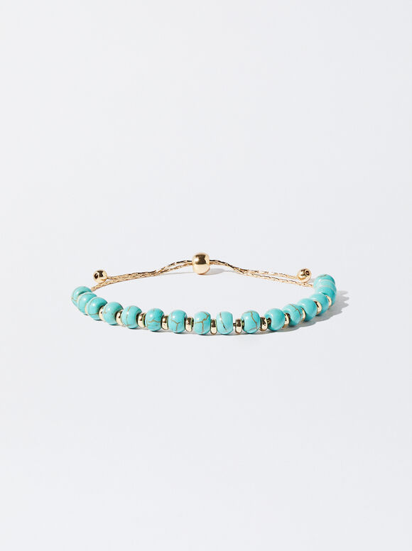 Pulseira ajustável com pedra - Azul