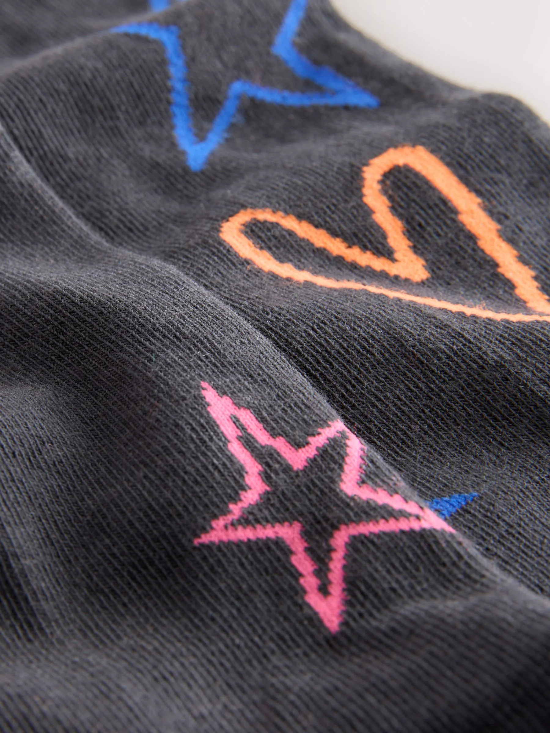 Antraciet - Cotton Rich Heart Print Tights 1 Pack