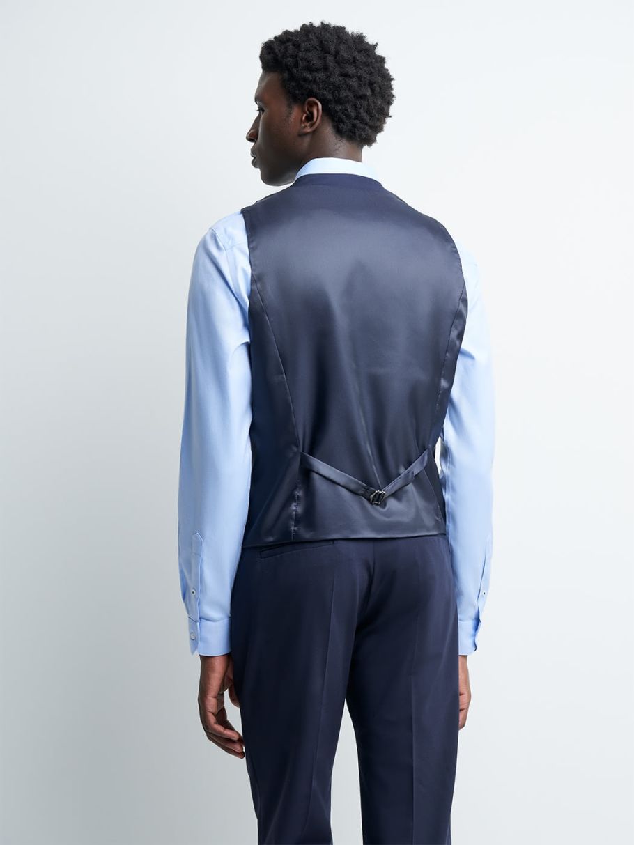 Gilet coordonnable en laine bi-stretch