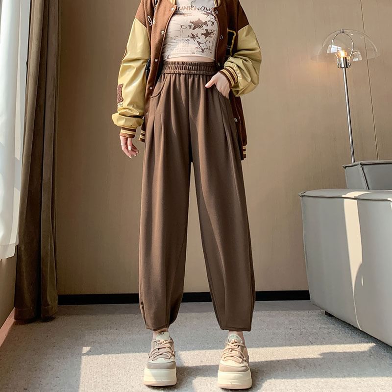Dream Drop - Hoge taille effen cropped harem joggingbroek