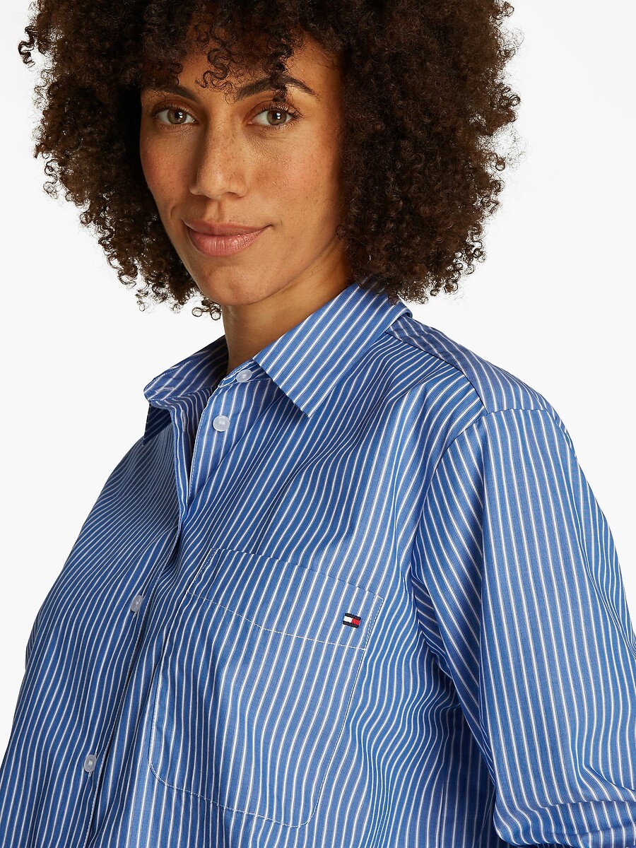 TOMMY HILFIGER<br>Camisa listrada de popeline