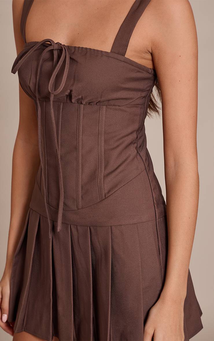 Marron Robe Moulante En Popeline De Coton Chocolat