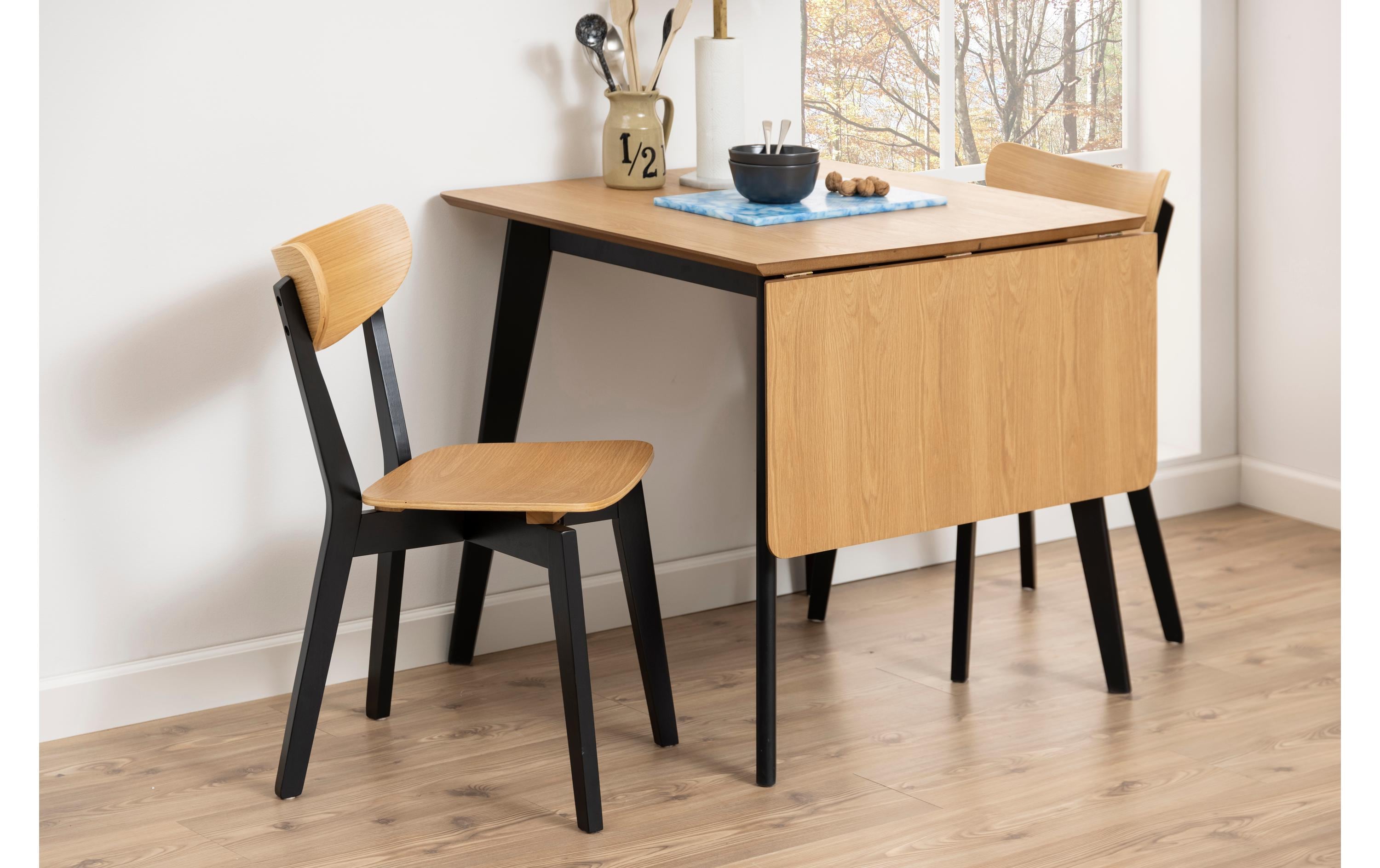 Tisch Roxby Nature/Schwarz<br>Esstisch mit Verlängerung