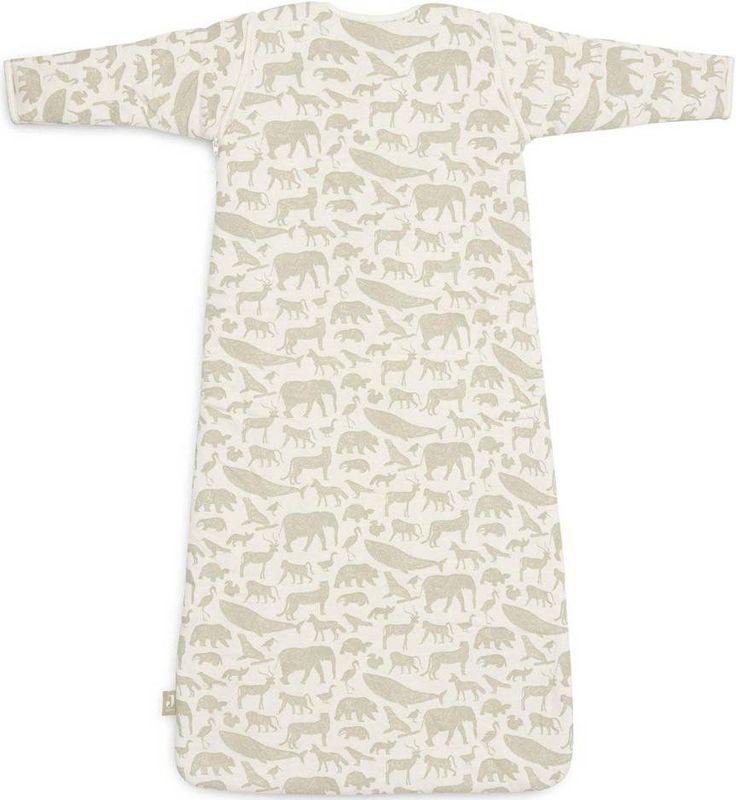 Jollein Baby Slaapzak Winter Met Afritsbare Mouw 110cm Animals - Olive Green - Winterslaapzak