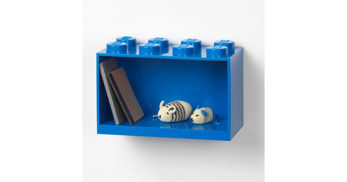 Room CopenhagenLEGO Brick Shelf, 8 noppen wandschap  (Blauw)