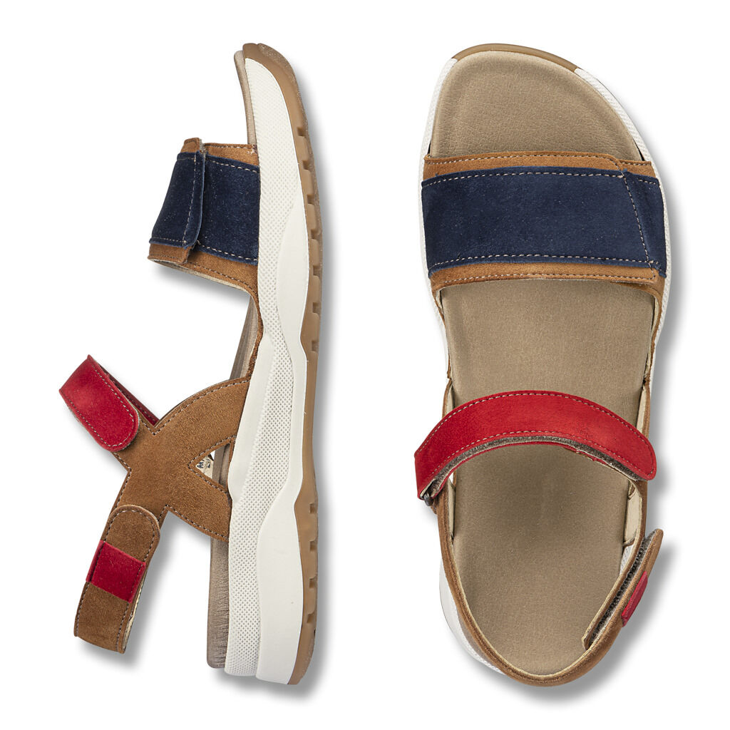 DAMEN - Sandale MEDA braun-blau-rot