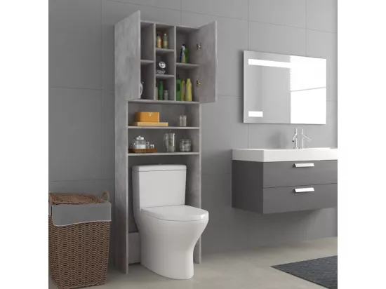 Meuble pour machine à laver Gris béton 64x25,5x190 cm