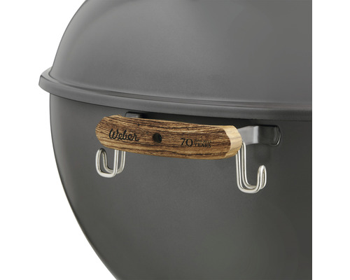 Weber Kettle Houtskoolgrill, Verjaardagseditie, 57 cm, Geëmailleerd staal, Grijs Metallic, inclusief aslade, brikettendispenser en dekselthermometer
