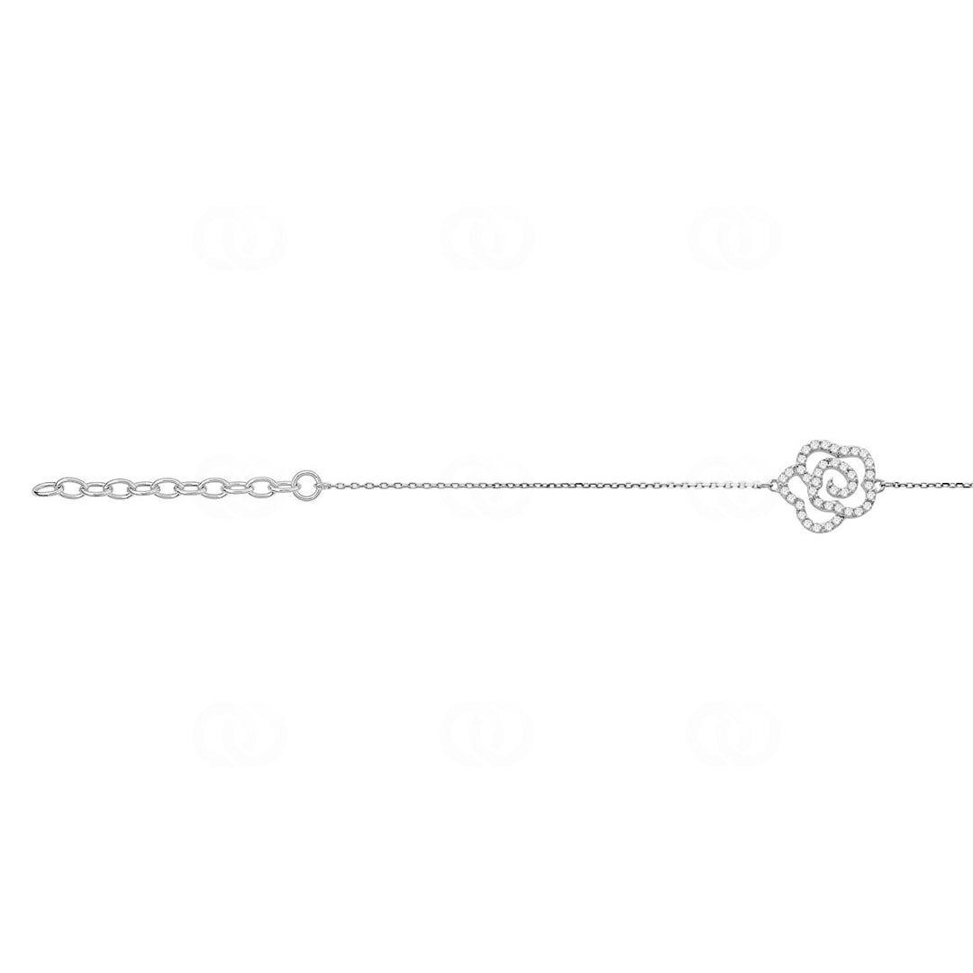 Armband 925 Silber rhodiniert mit Zirkonia 19cm