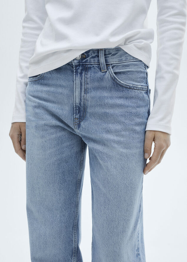 MANGO Miami medium-rise straight-fit jean Open blue