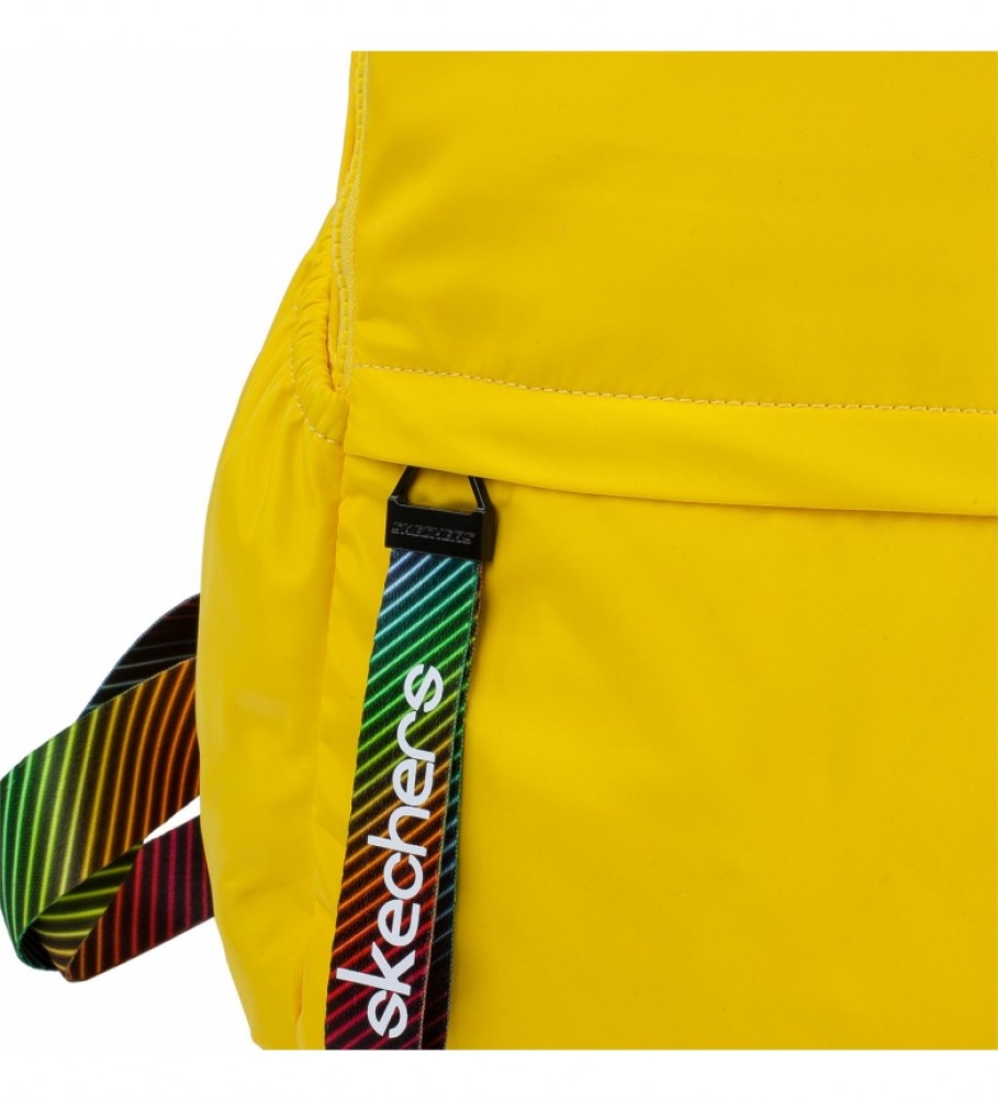 Mochila Skechers com bolso interno para tablet iPad S894 Amarela - 30x46x15cm -