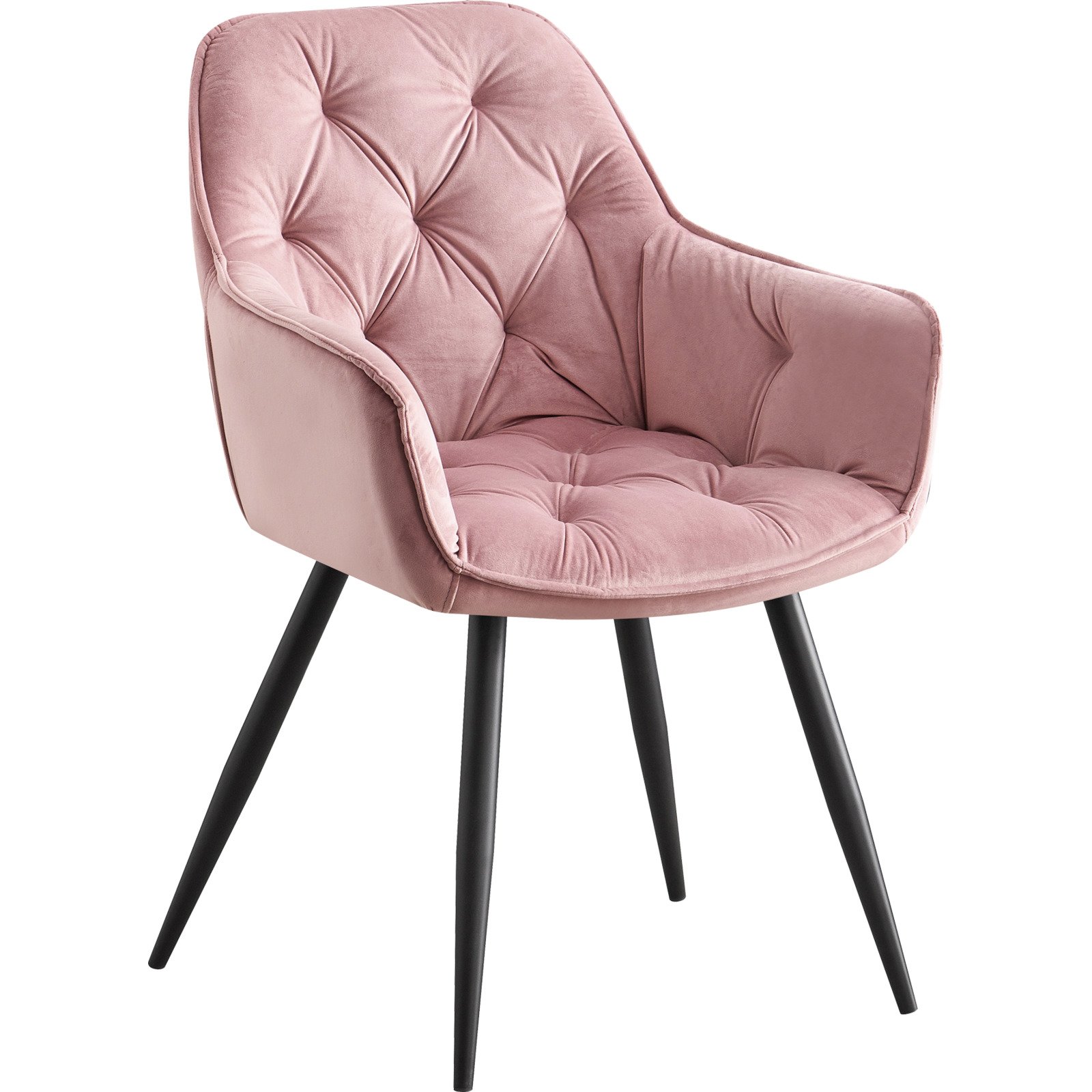 Armlehnstuhl Romana Samtvelours rose