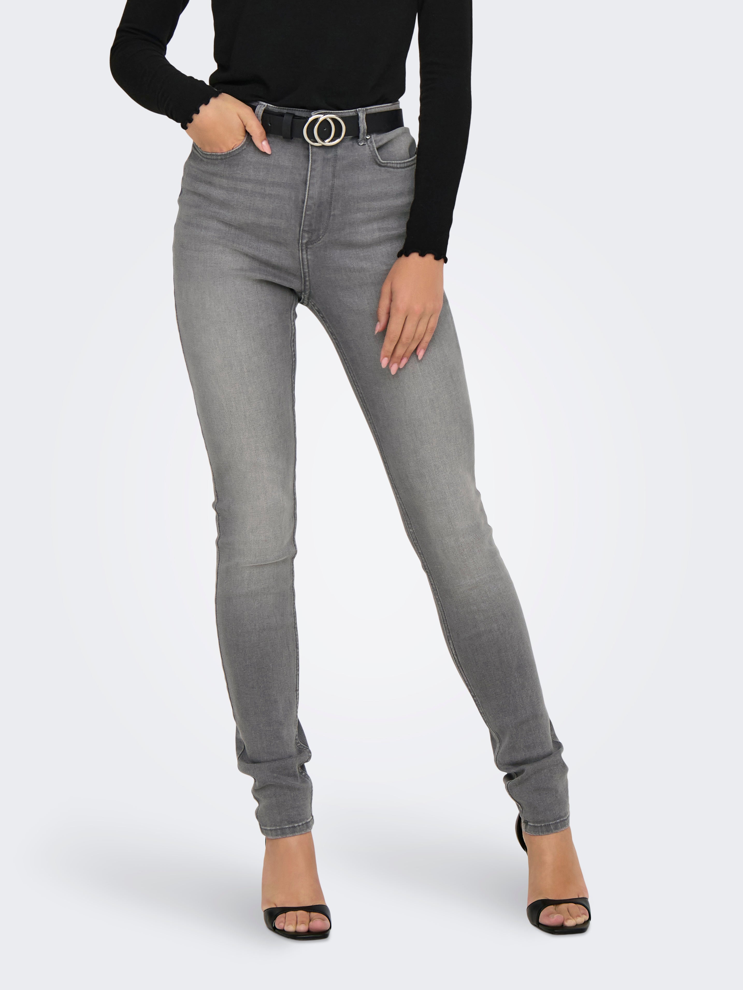 ONLFOREVER Hohe Taille Skinny Fit Jeans Medium Grey Denim