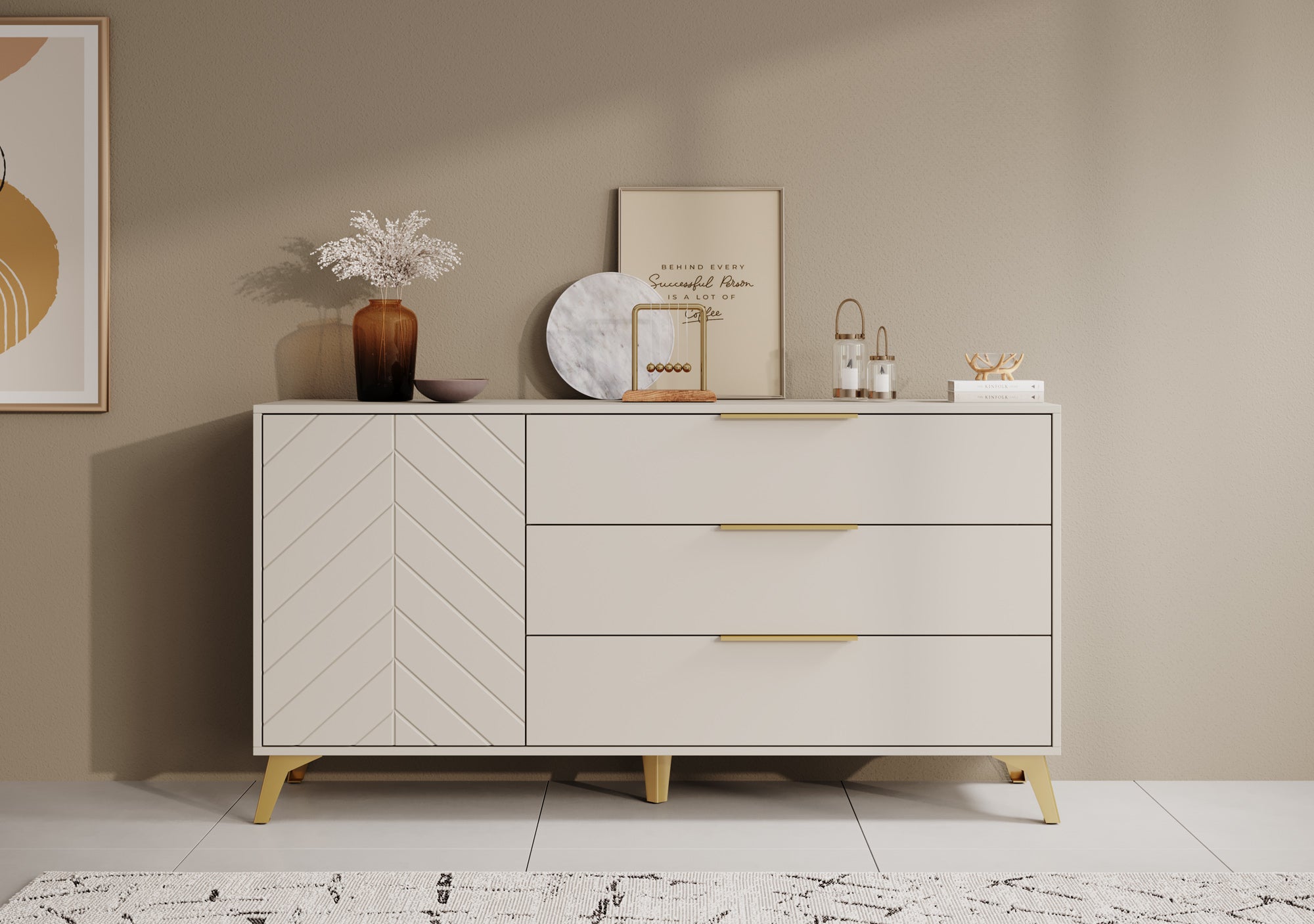 Xiano - Dressoir - Beige - 154x40x80 cm