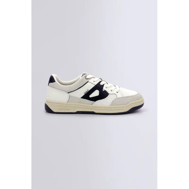KIKOUAK JUNIOR BLANC MARINE BASKETS BASSES Cuir Mixte