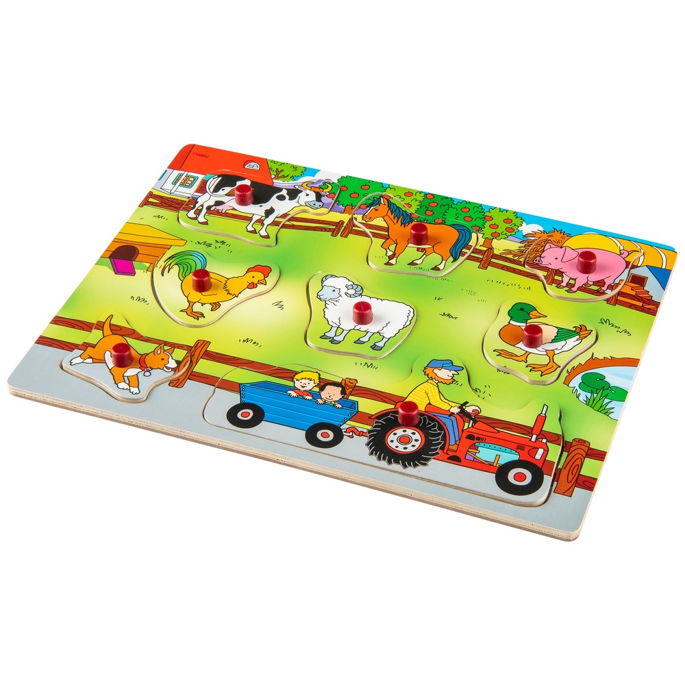 Buntes Holzpuzzle Bauernhof