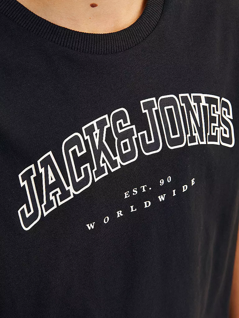 JACK & JONES Jungen T-Shirt  JJECALEB VARSITY TEE  schwarz
