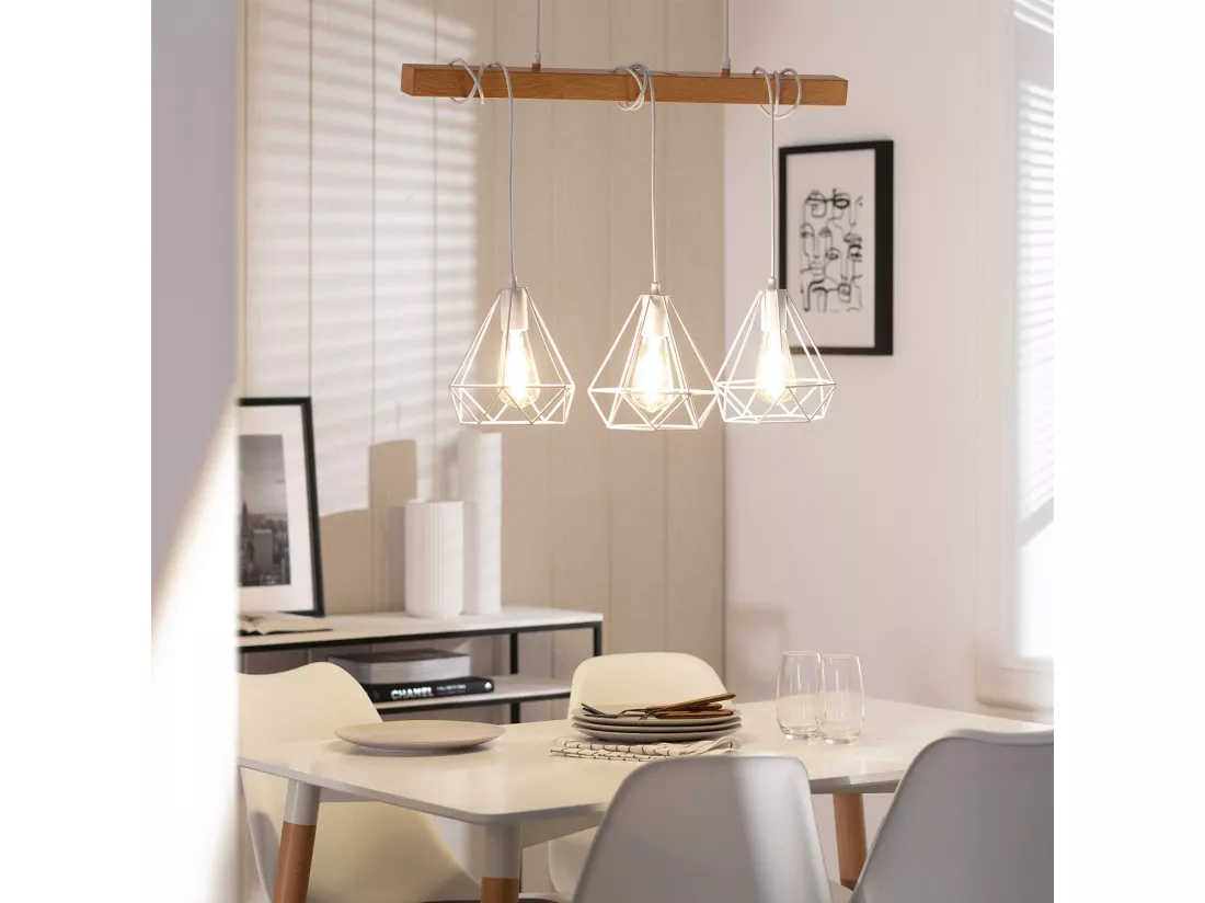 Suspension Métal Sardo 3 Spots Blanc