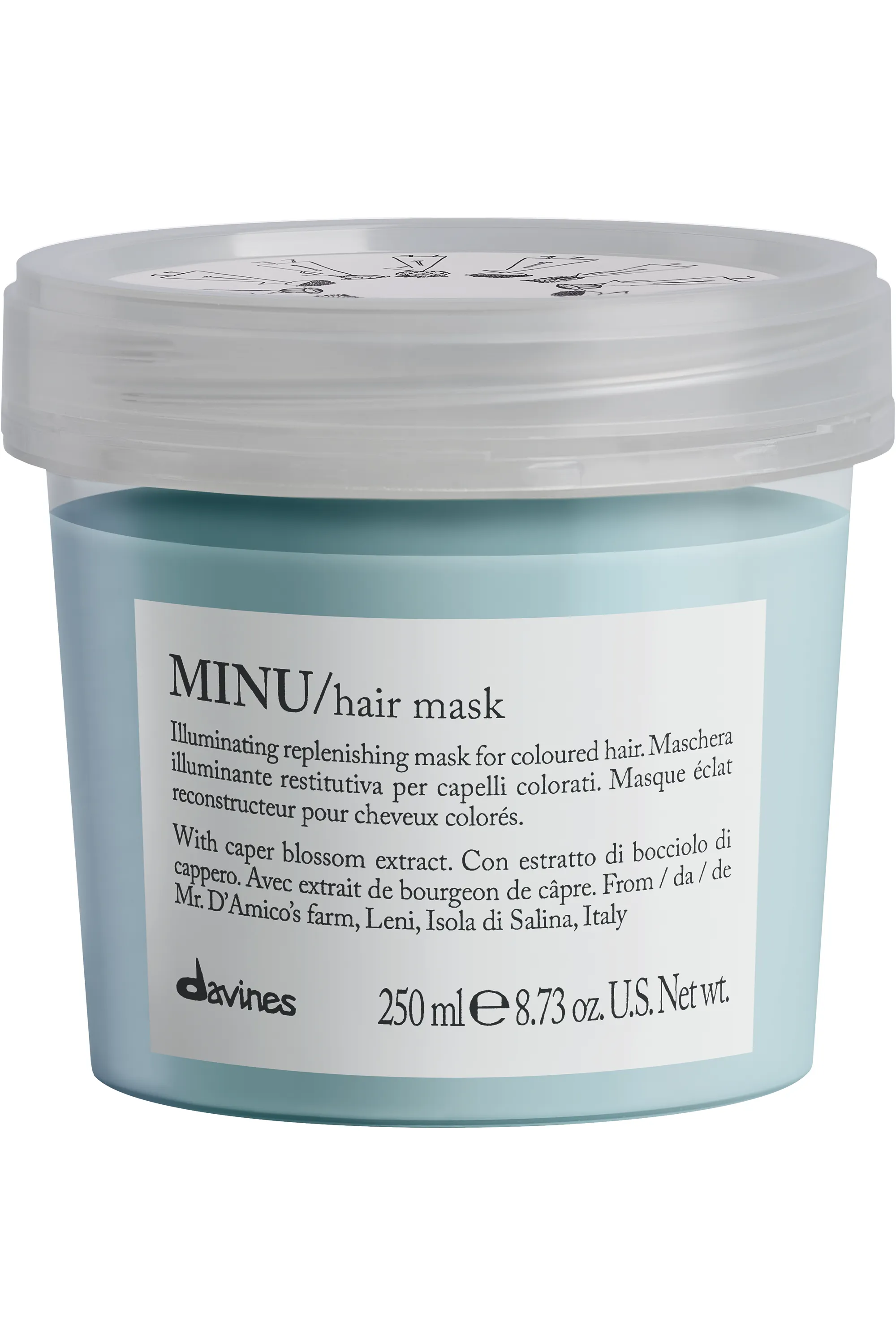 Davines Masque régénerant pour cheveux colorés Minu-250 ml
