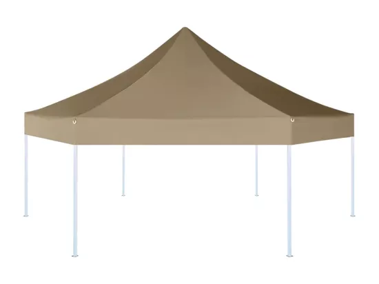 Chapiteau hexagonal pliable 3,6x3,1 m taupe 220g/m²