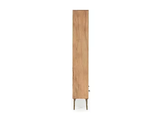 Bibliothèque bois d'acacia et pieds acier doré mat Dinka 80cm