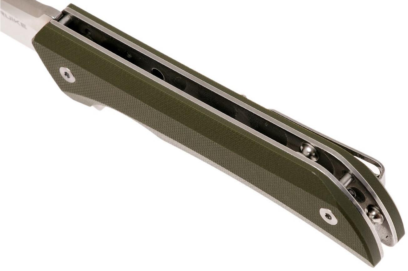 Ruike P121-G Hussar Green zakmes, Satin finish
