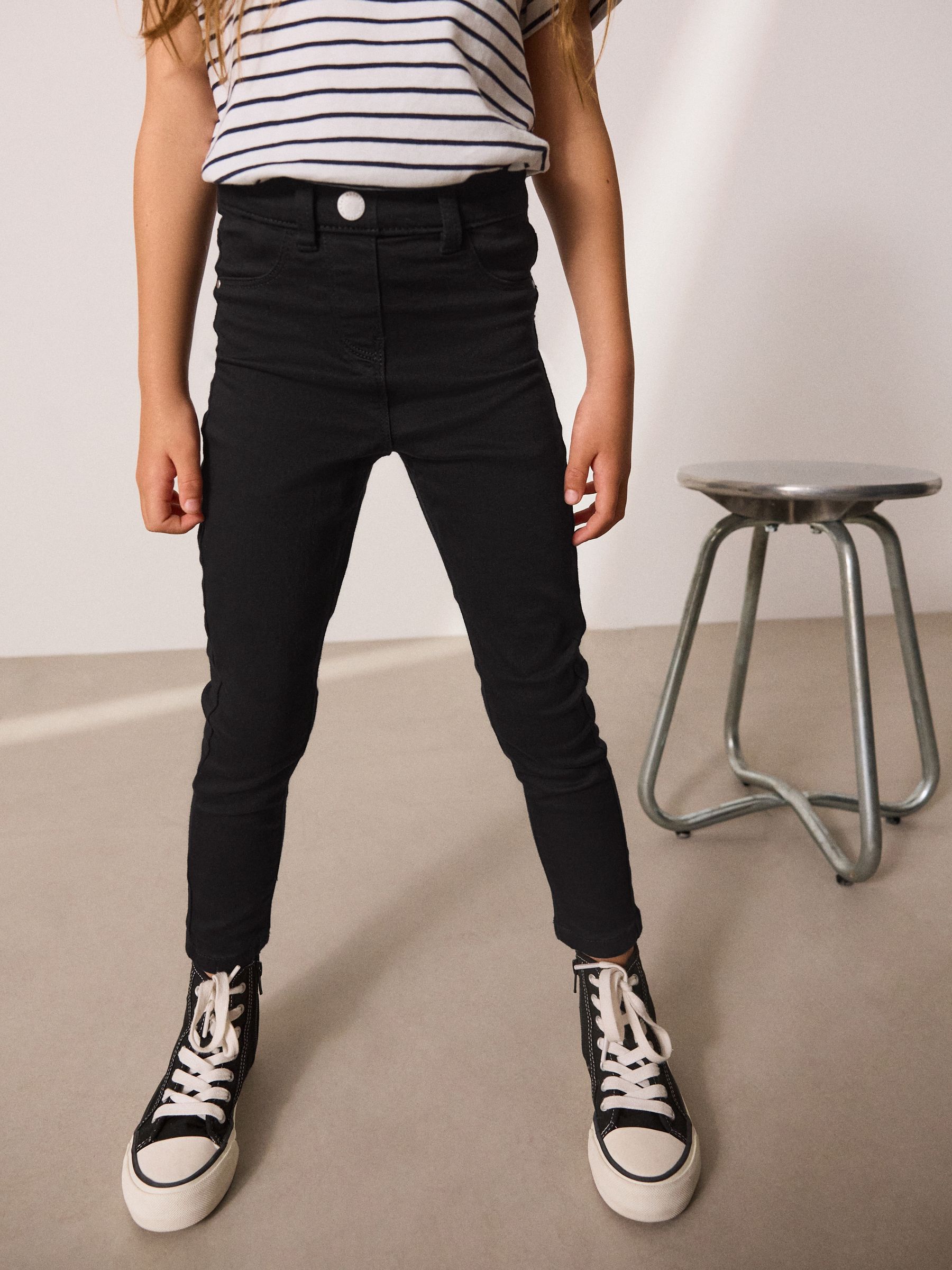 Zwart - Stretchleggings (3-16 jr)