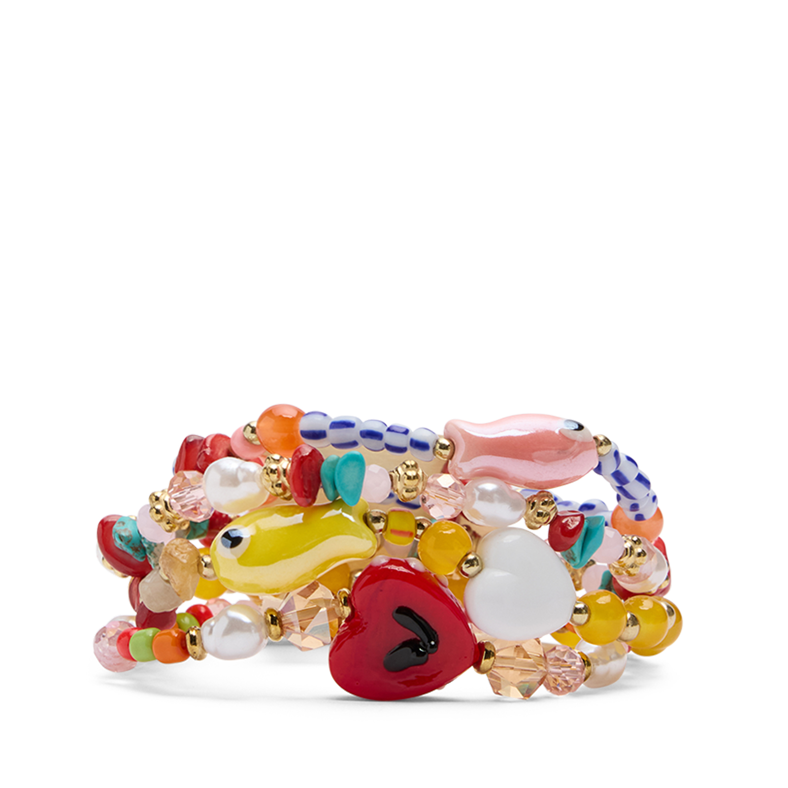 Multicolor 4-pack kralenarmbanden