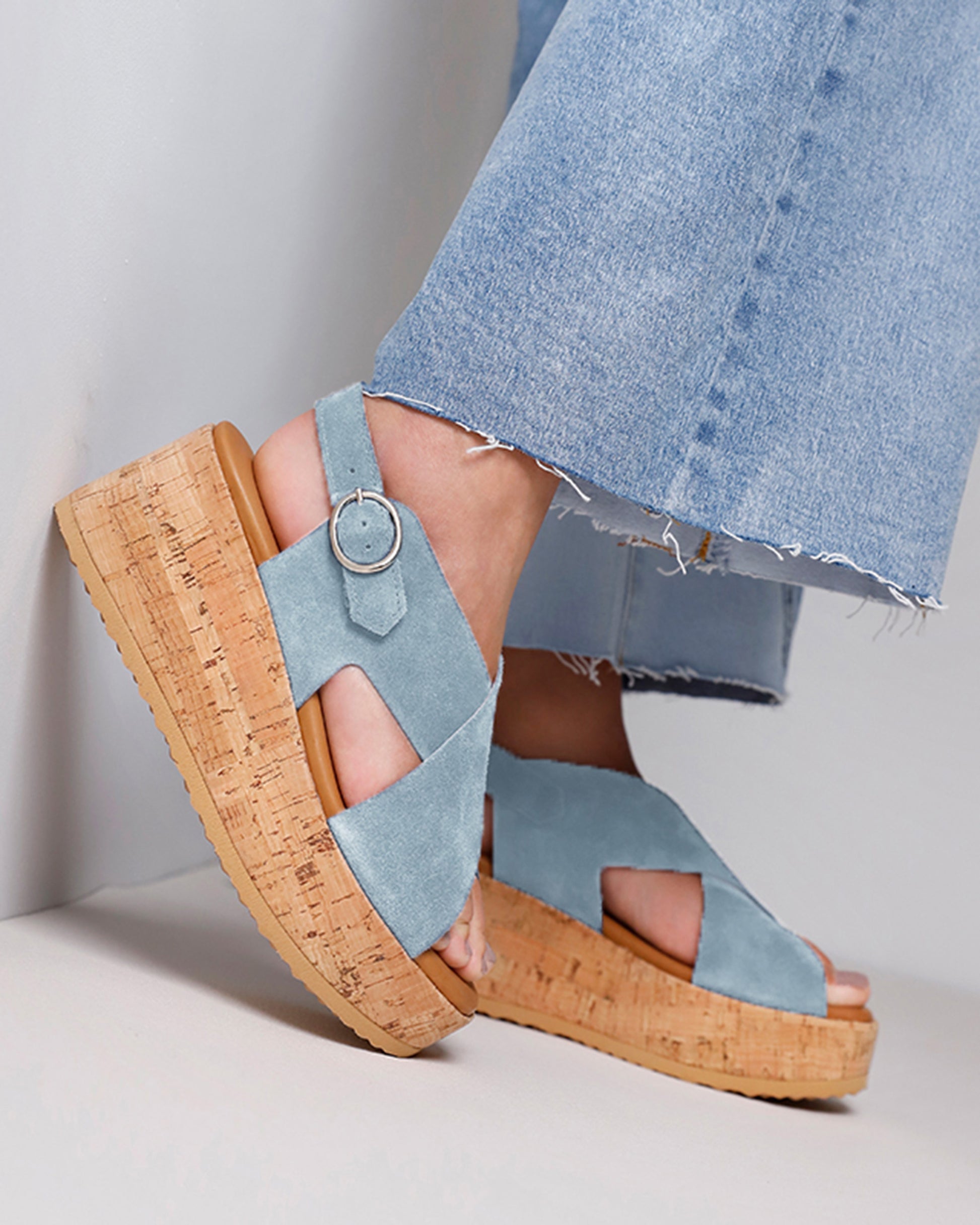 VIA VAI blauwe sandalen Sissel Raise