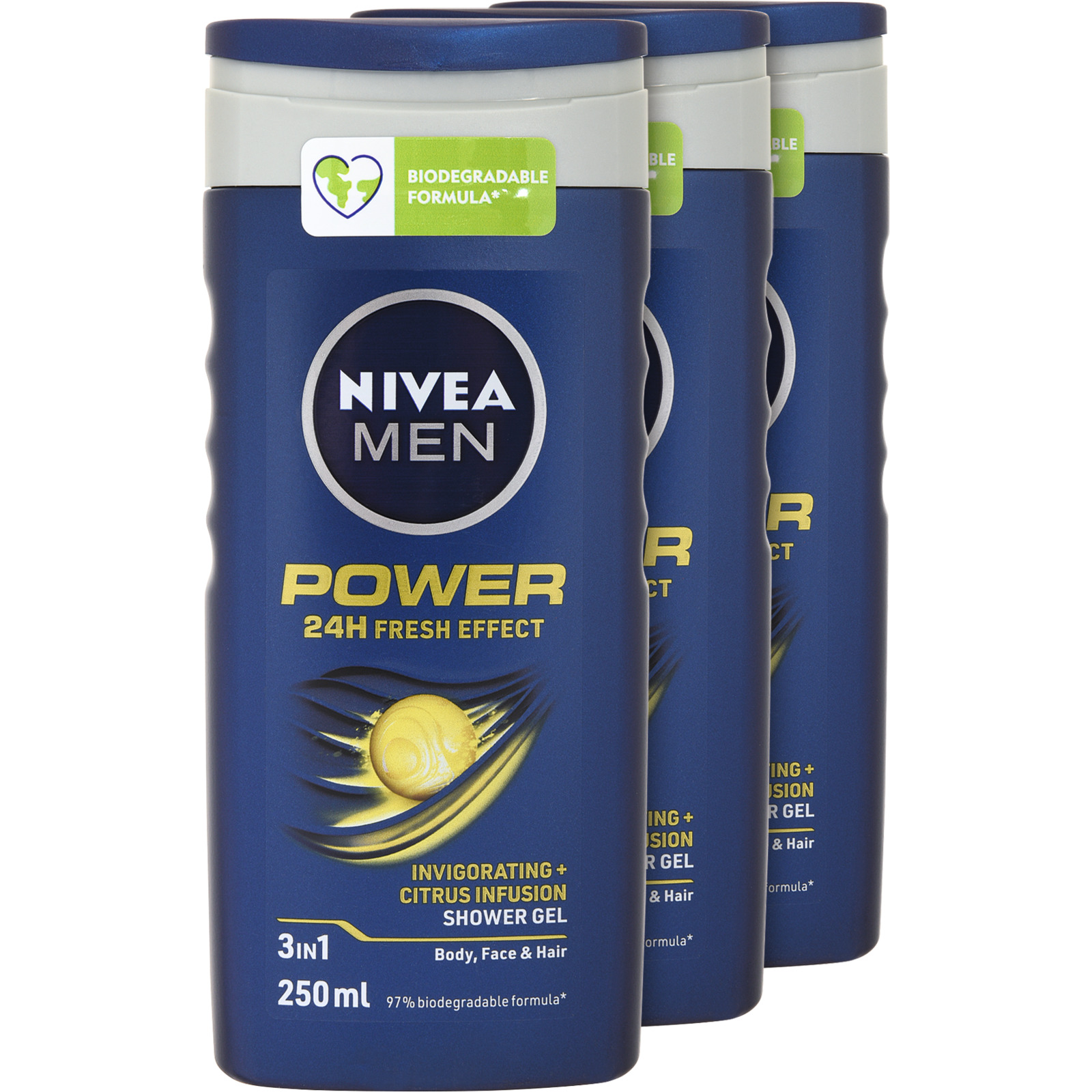 Nivea Men 3in1 Pflegedusche Power 3 x 250 ml