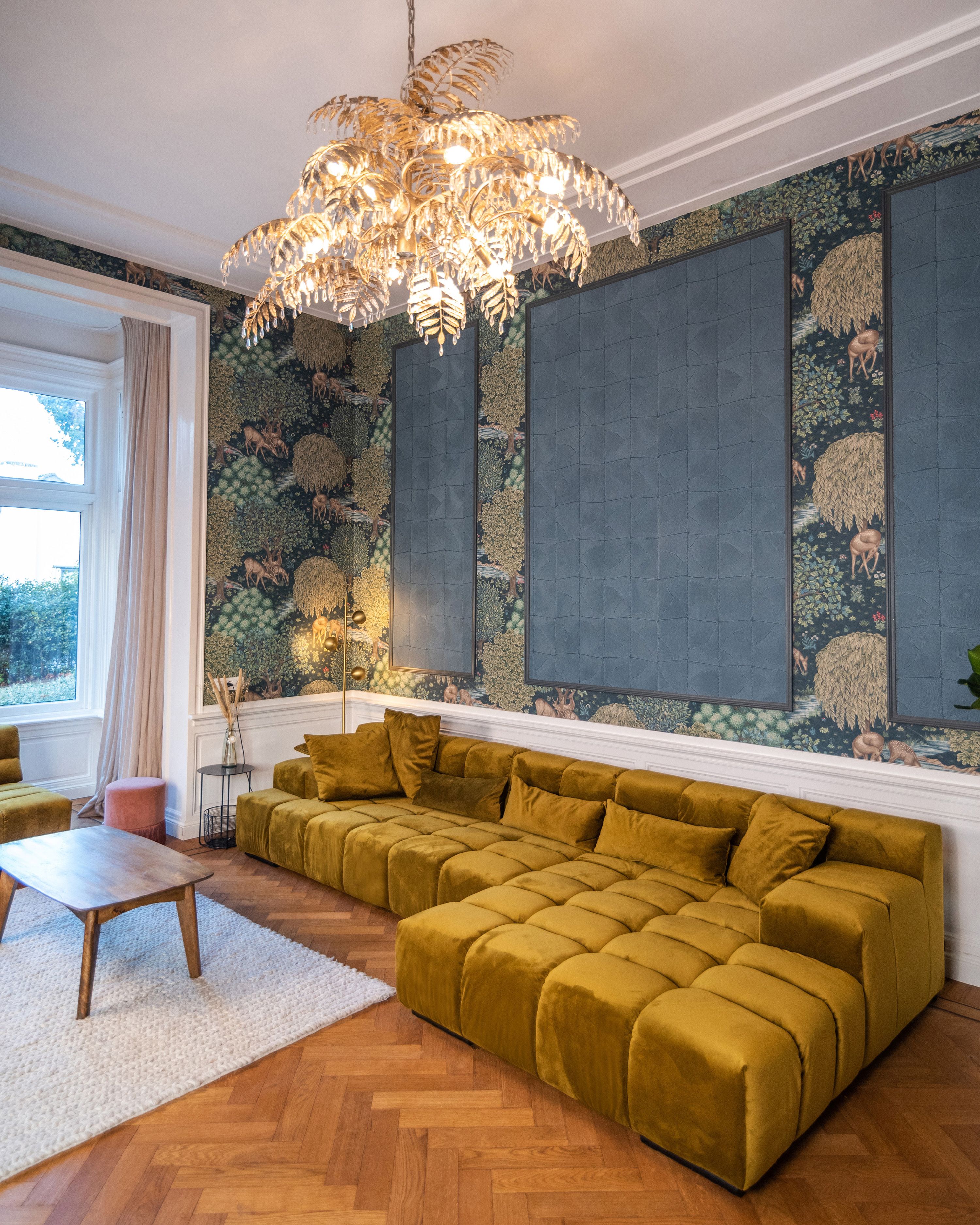 Hanglamp LB023-12+1 ambachtelijk zilver Bellagio  | Leclercq & BouwmanB130 x D65 cm
