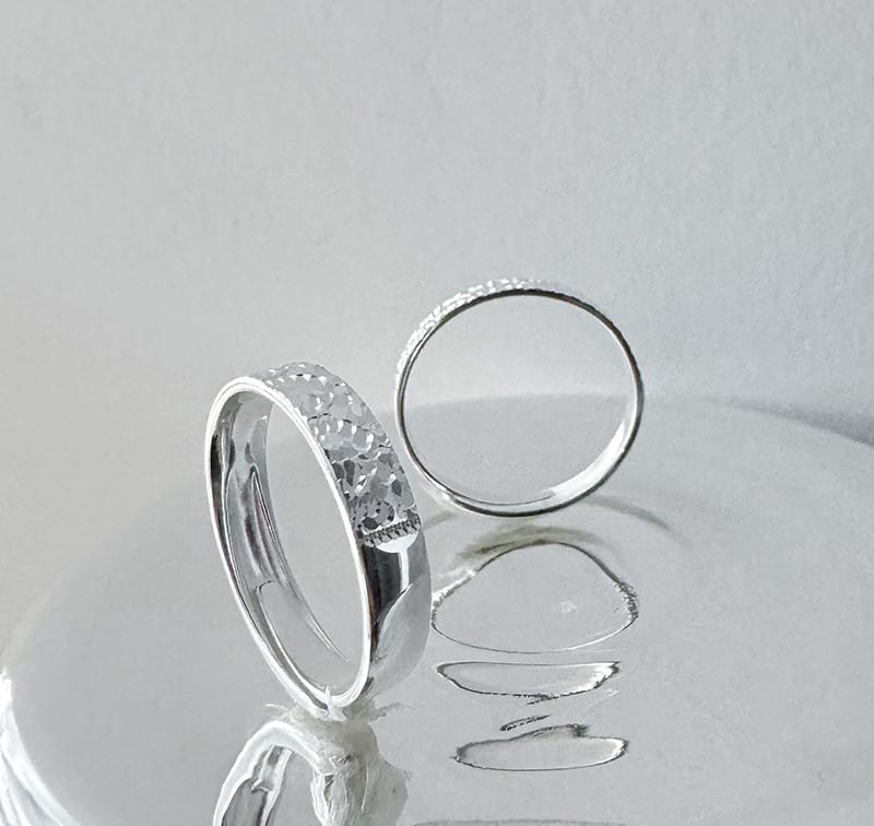 Kopesh - Bijpassende getextureerde sterling zilveren ring / set