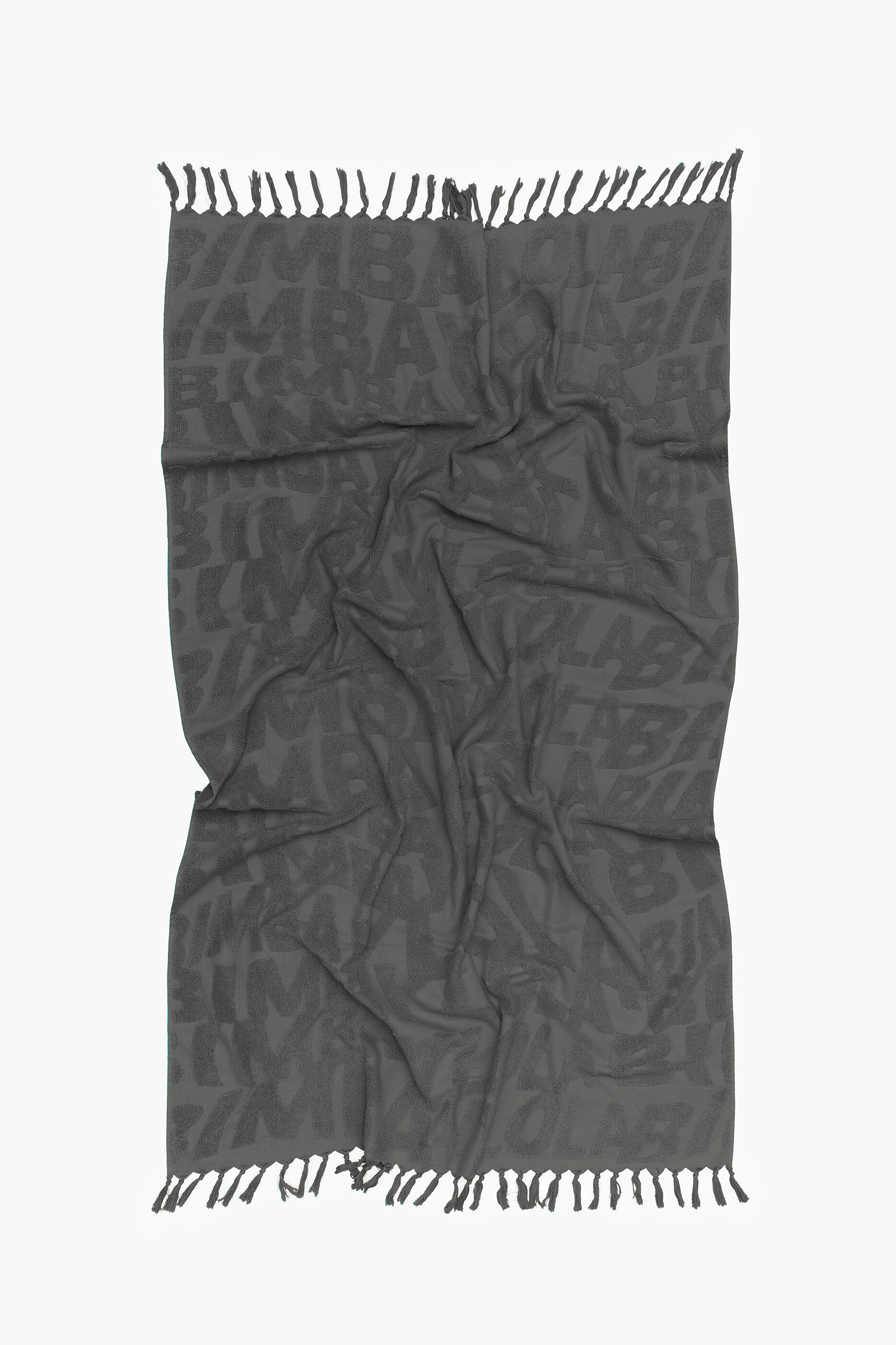 Toalha preta com logo em jacquard