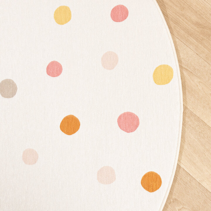 Rond wasbaar kindervloerkleed - Evi Confetti Multicolor
