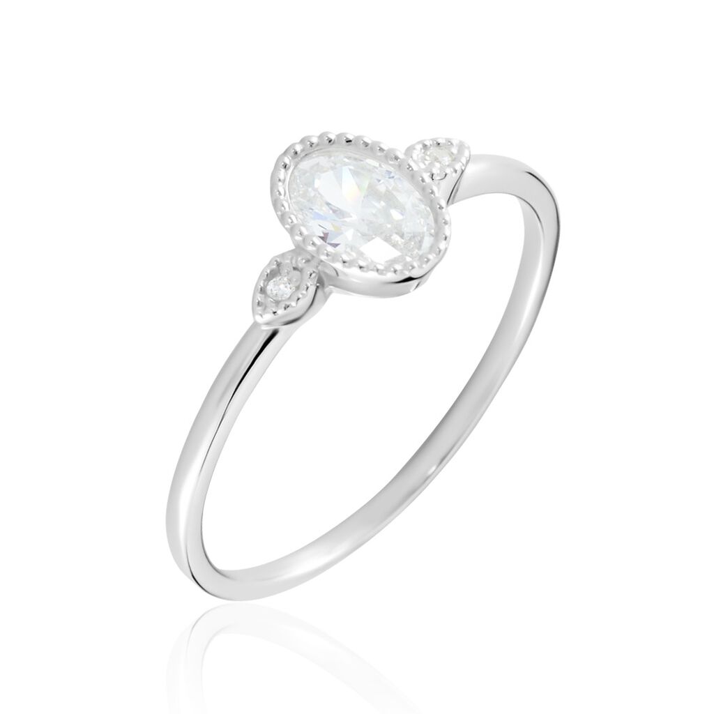 Bague Argent Blanc Afonso Oxyde De Zirconium