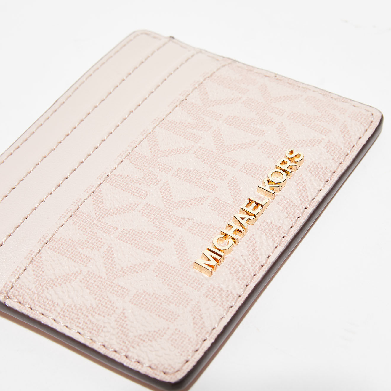 Michael Kors Porte-cartes grant format Jet Set Travel  rose poudré - 10x8 cm