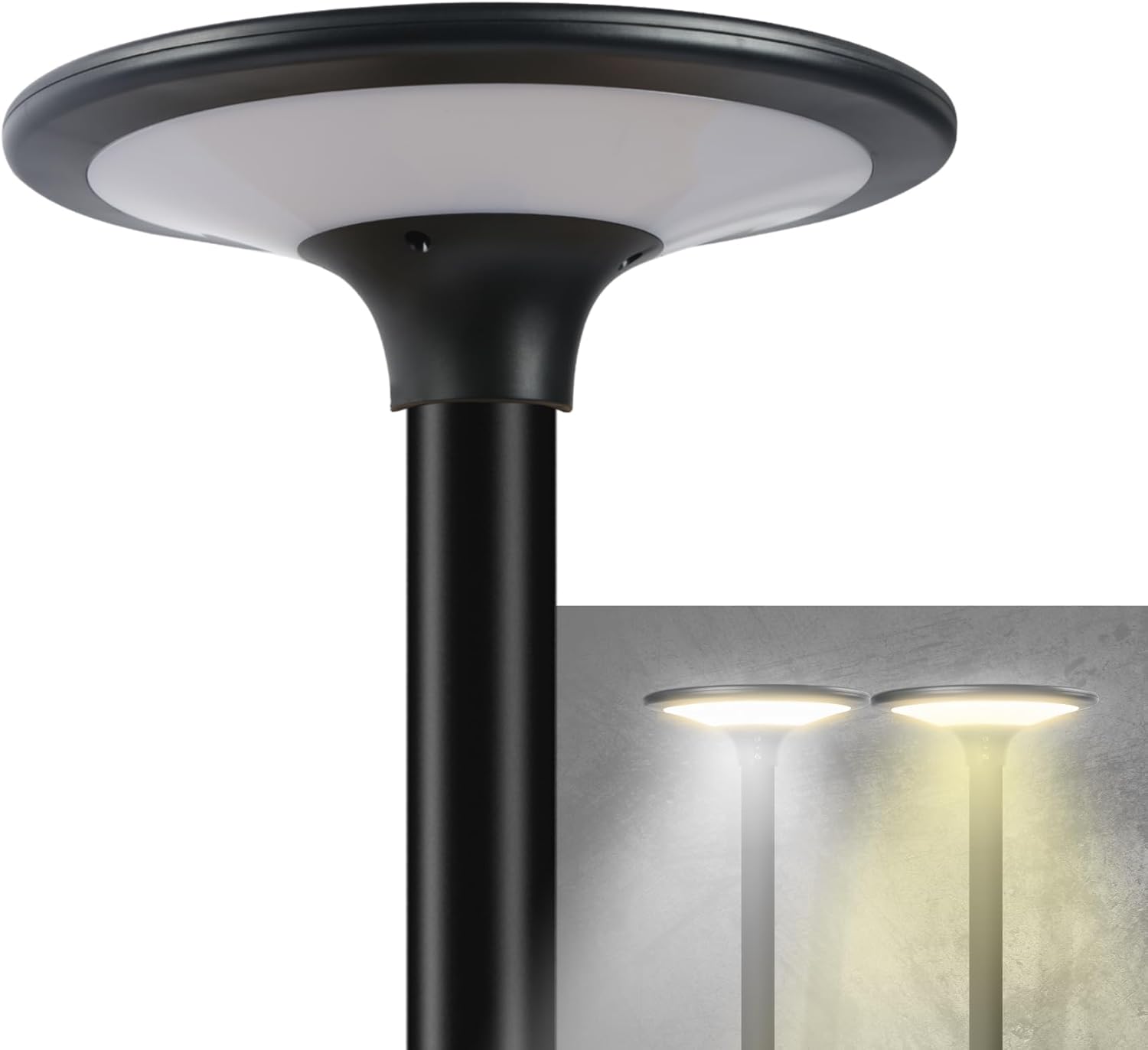 Solar Straßenlaterne 200W, 2300LM Solarleuchten 360° Superhelle Solarlampen für Außen, 2 LED-Farben Solar Strahler Wasserdichte Garten Sicherheitleuchte stehend für Outdoor (ohne Lichtmast)
