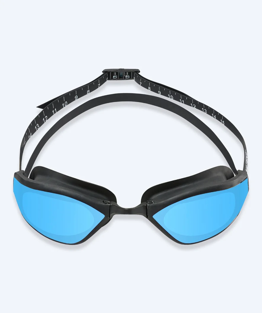 Watery Elite svømmebriller - Storm Racer Mirror - Sort/blå