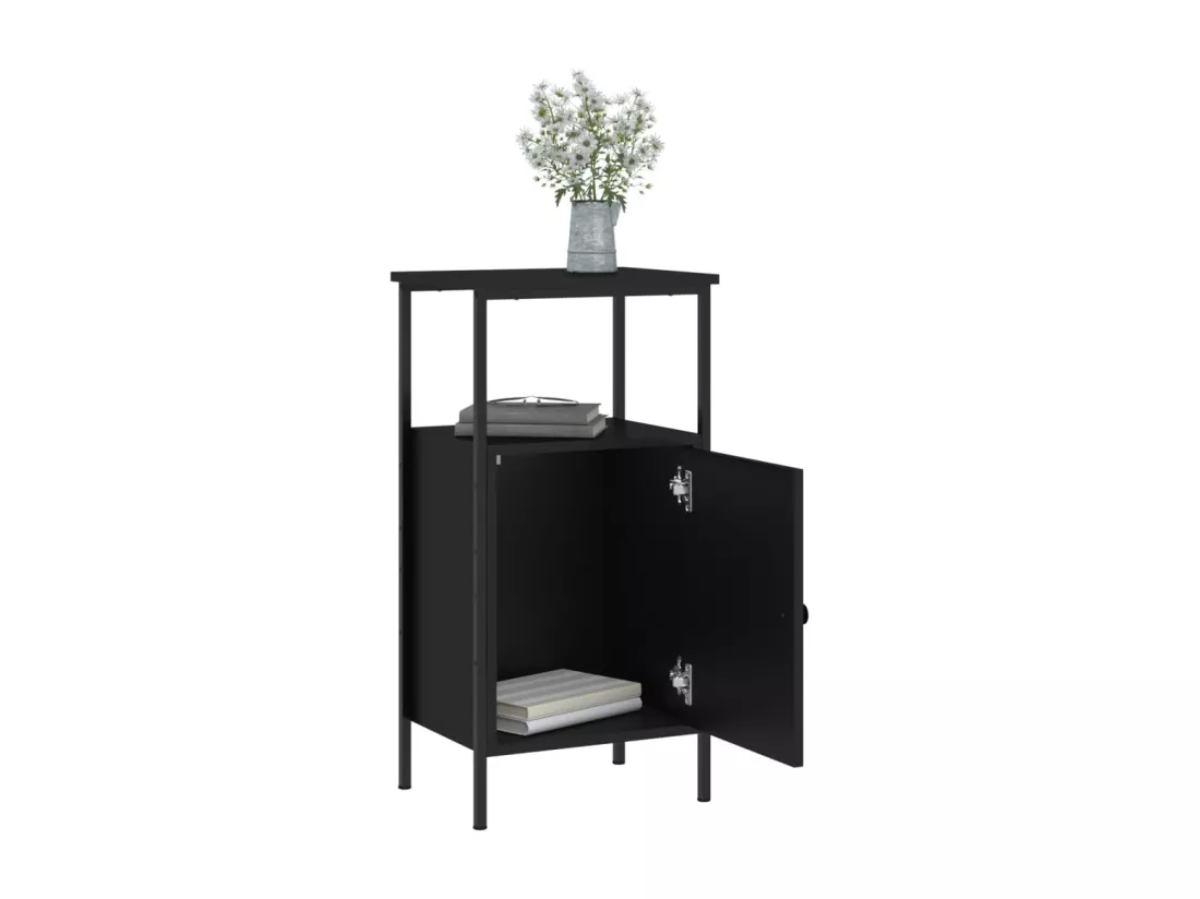 Tables de chevet 2 pcs noir 41x31x80 cm bois d’ingénierie