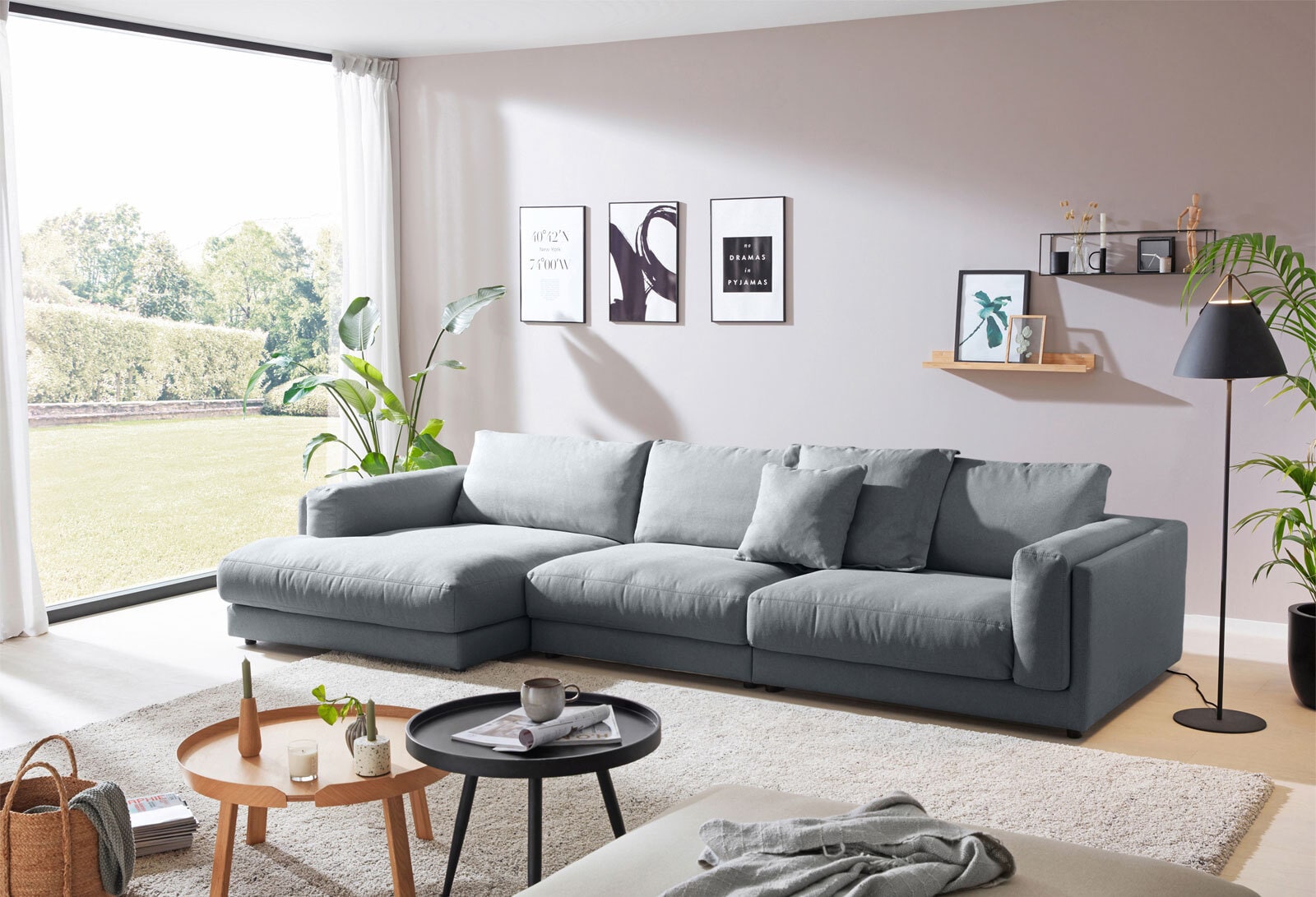 Ole Gunderson Ecksofa-Kombi LASSE III 125 x 352 cm anthrazit