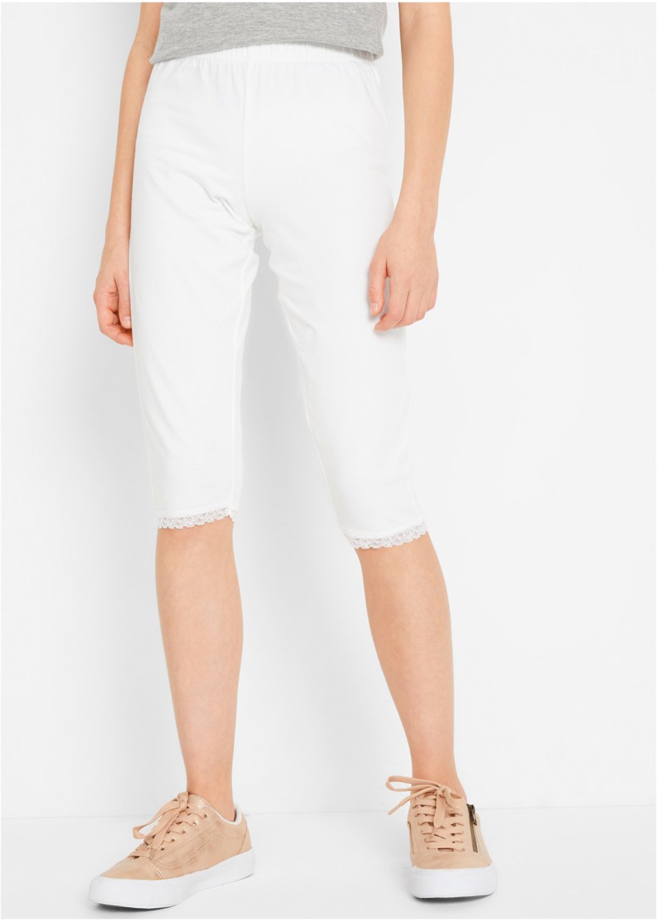 Lot de 2 leggings corsaire fille avec dentelle à la base