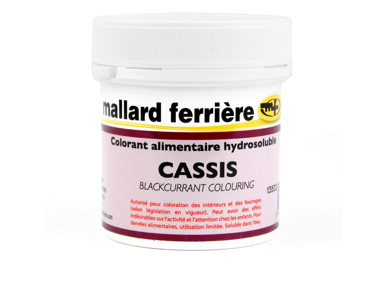Colorant poudre cassis - hydrosoluble - 20 g - Mallard Ferrière
