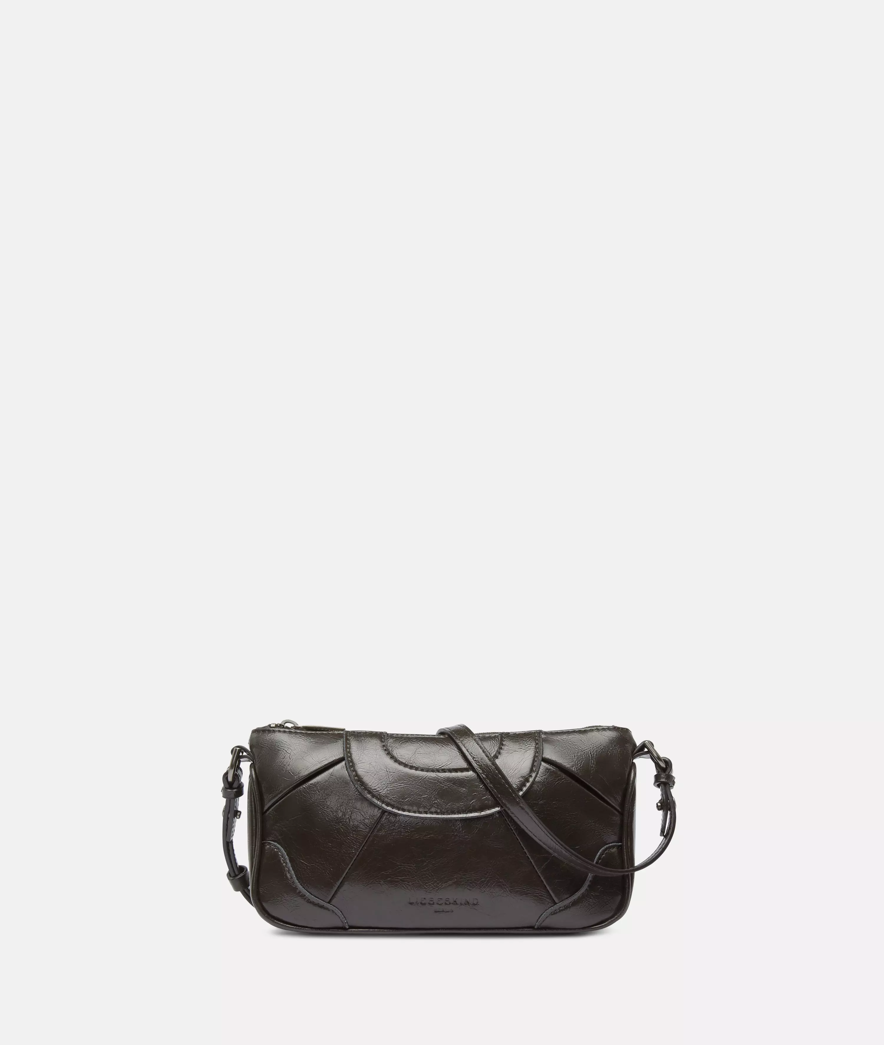 Crossbody Small shoulder bag made from recycled leather with a glossy finish