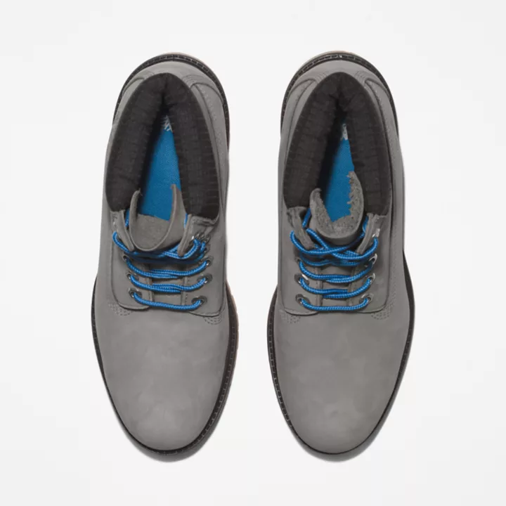Bota Timberland Premium Masculina de 6 polegadas em Cinza/Azul
