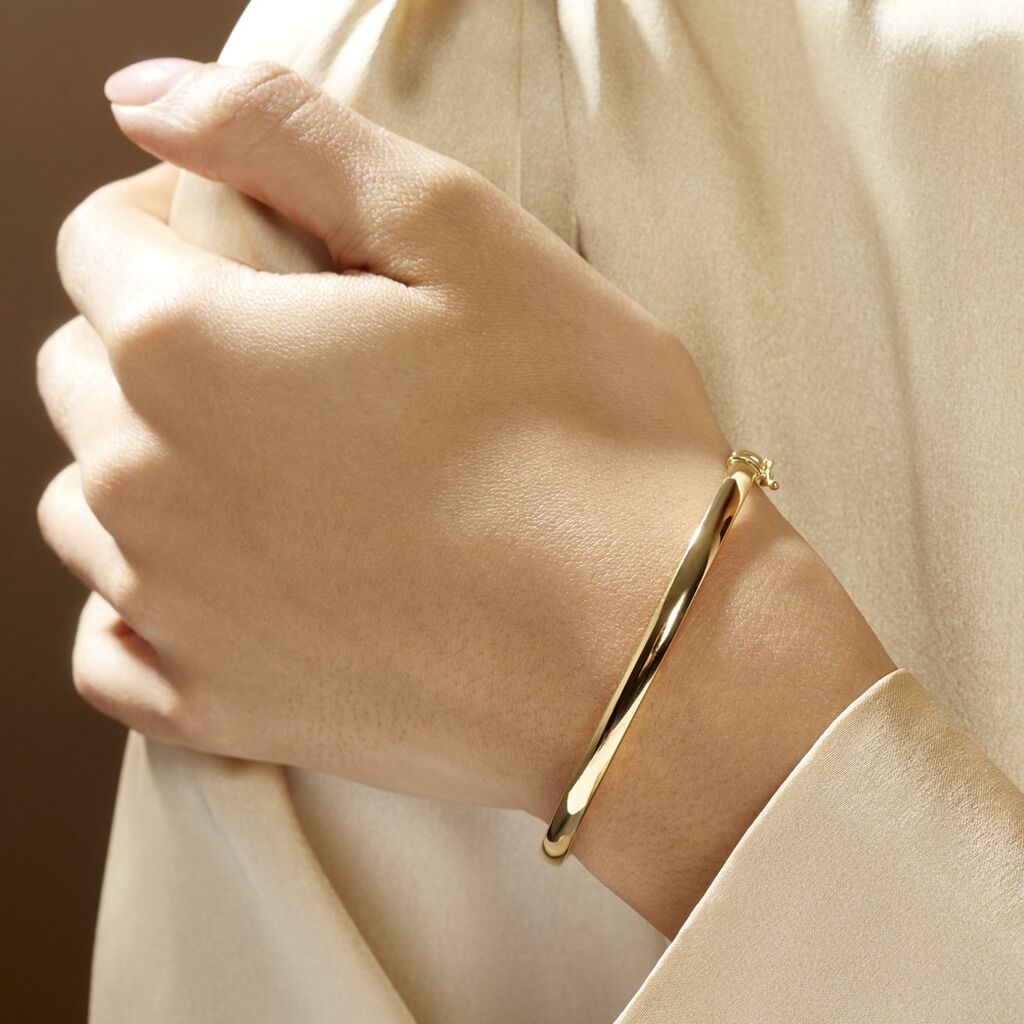 Bracelet Jonc Cynthia Fil Plat Lisse Or Jaune