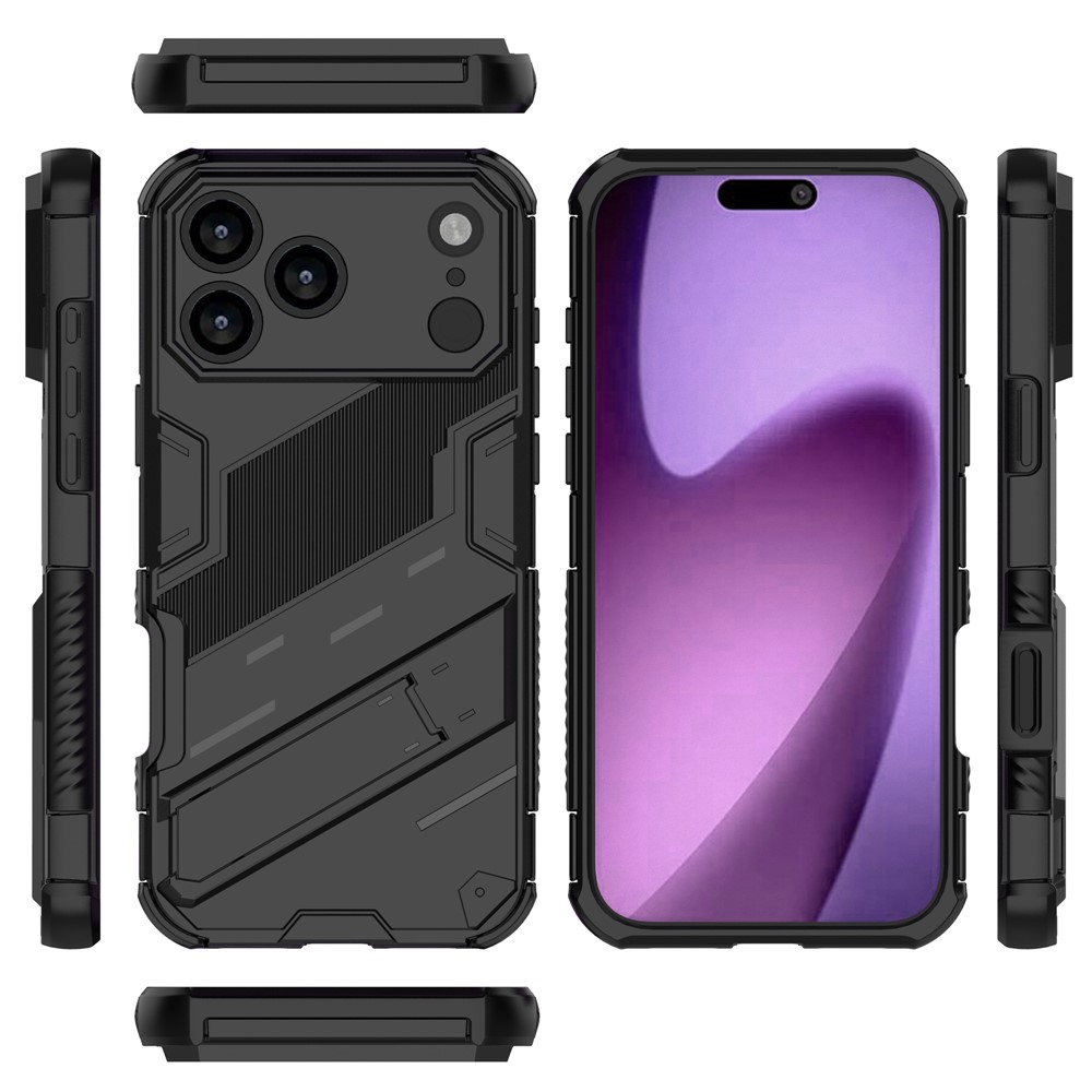 iPhone 17 Pro Max Hybrid Hardcase Hülle   Kickstand Aufsteller - Schwarz