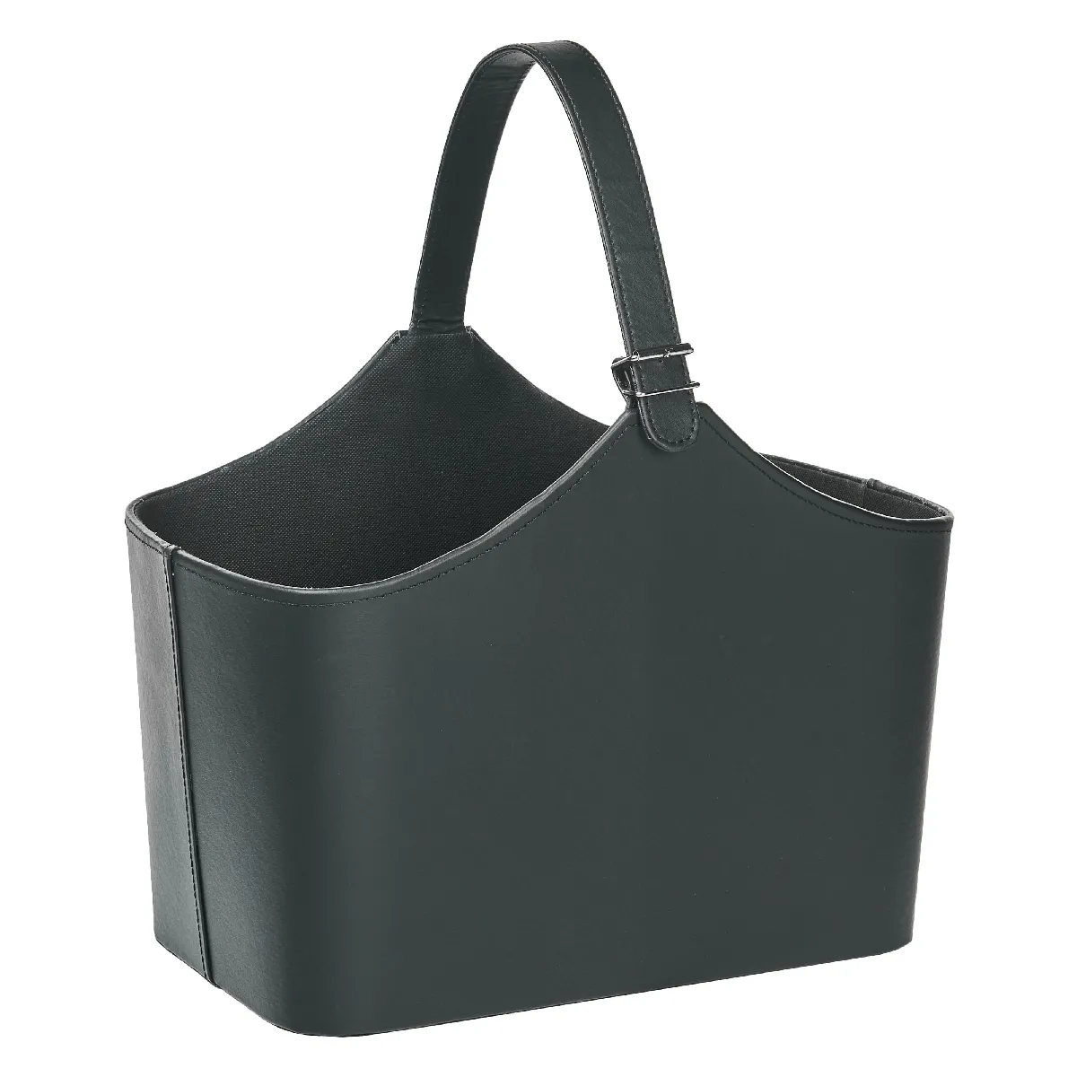 Beliani Panier en cuir PU gris graphite ELAM